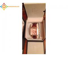 montre Gc en cuir maron pour homme