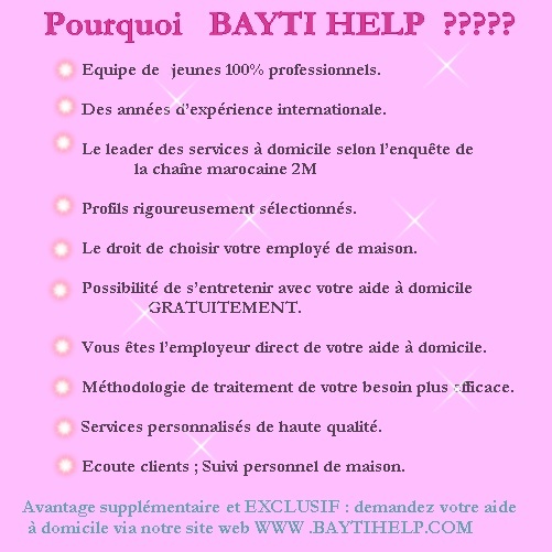 nounous et femme de ménage chez bayti help