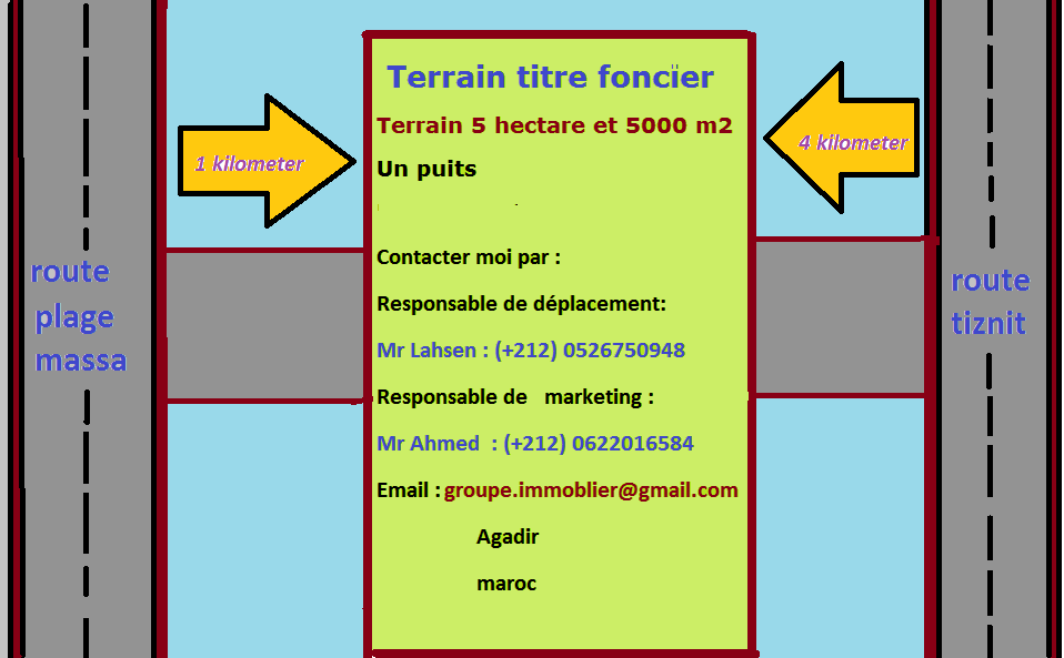 Terrain 5 hectare et 5000m2 Titré achtoka ait baha agadir