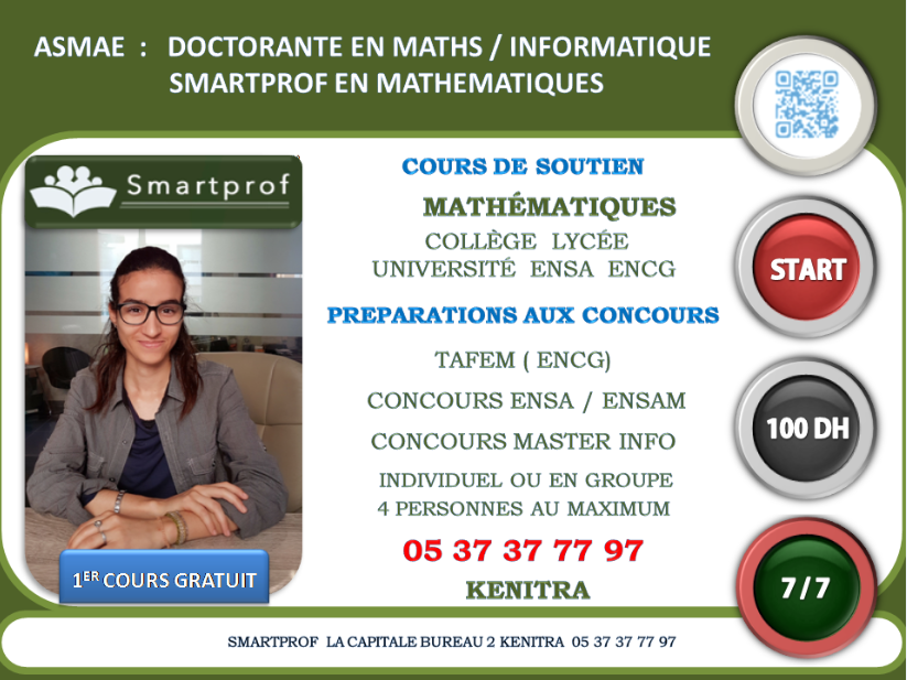 Cours de soutien en mathématique : SmartProf Asmae