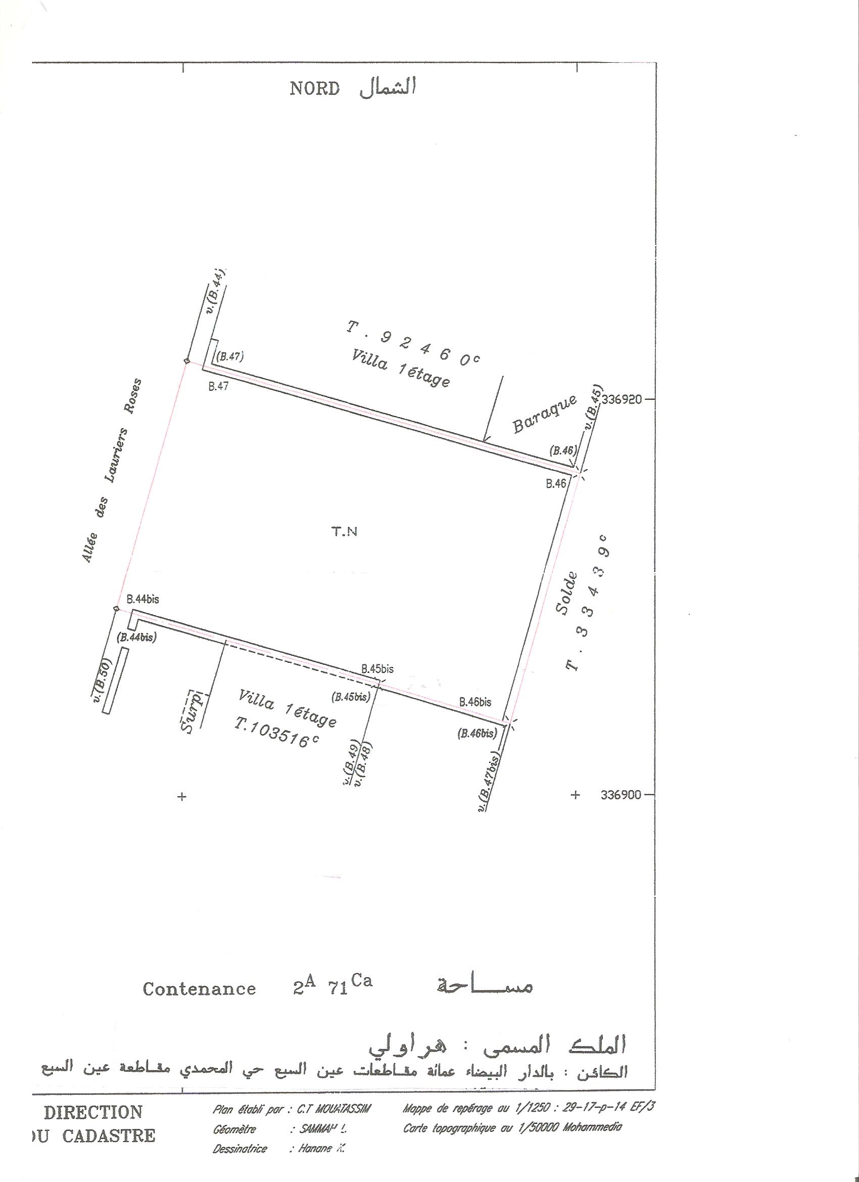 vends terrain avec un villa de construction R+4 plus