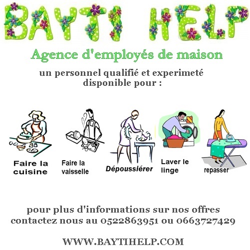 femmes de ménage qui sait cuisiner chez bayti help