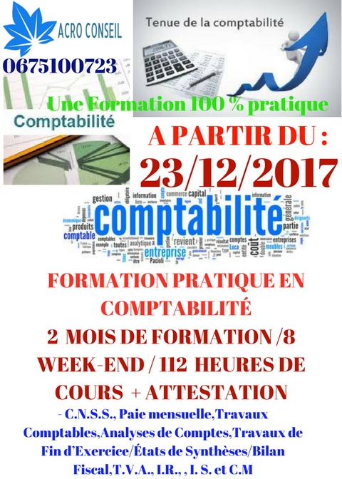 Formation pratique (accélérée/continue) en comptabilité à Casablanca