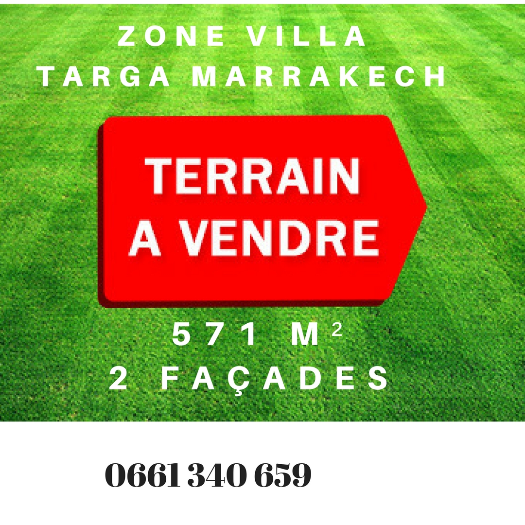 Terrain zone villa à vendre : Targa : Marrakech