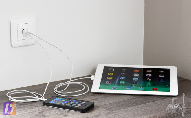 chargeurs smartphone et tablette fixe et encastre dans le mure