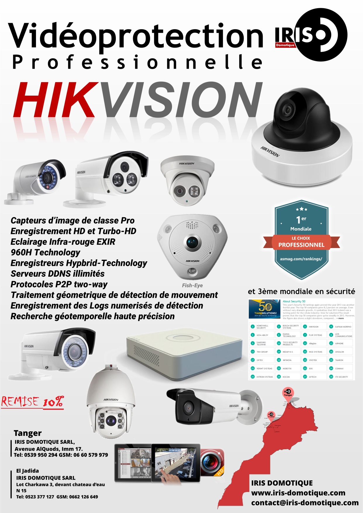 offre de 4 caméras Hikvision HD et DVR