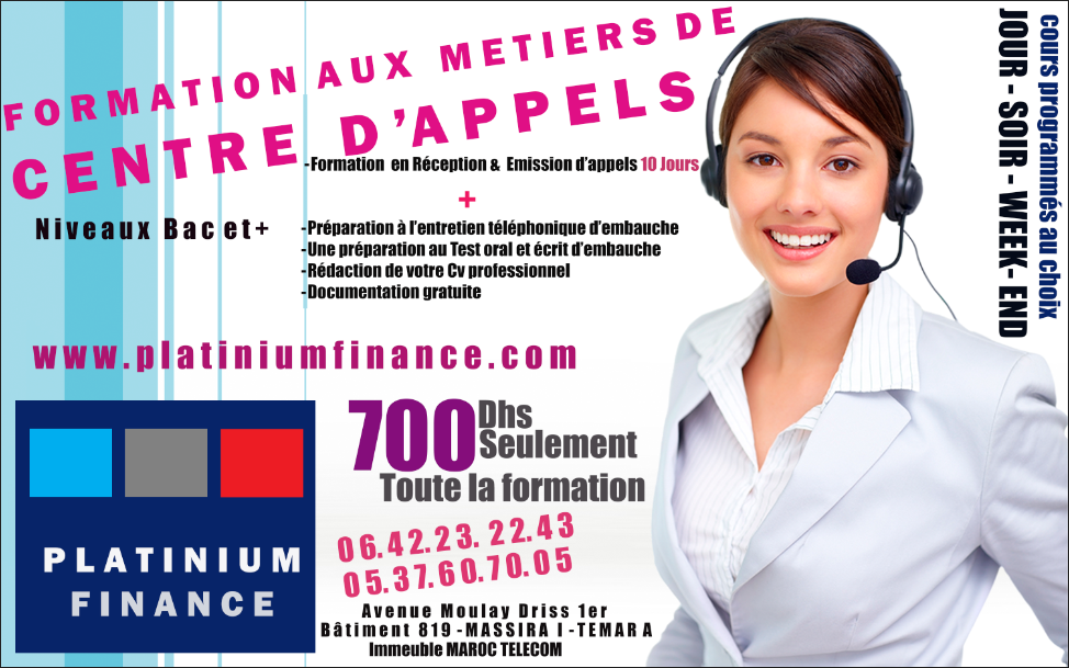 FORMATION AUX METIERS DE CENTRE D’APPEL