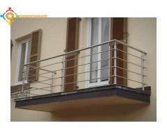 Menuiserie d'aluminium et inox, travaux de verre, moustiquaire.