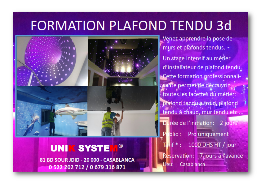 FORMATION 3d PLAFOND TENDU