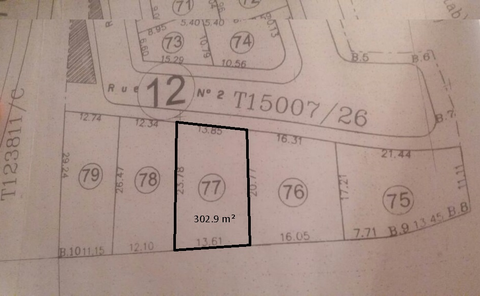 Lotissement 302 m2 commercial et permis à construire R+3 à Mohammedia