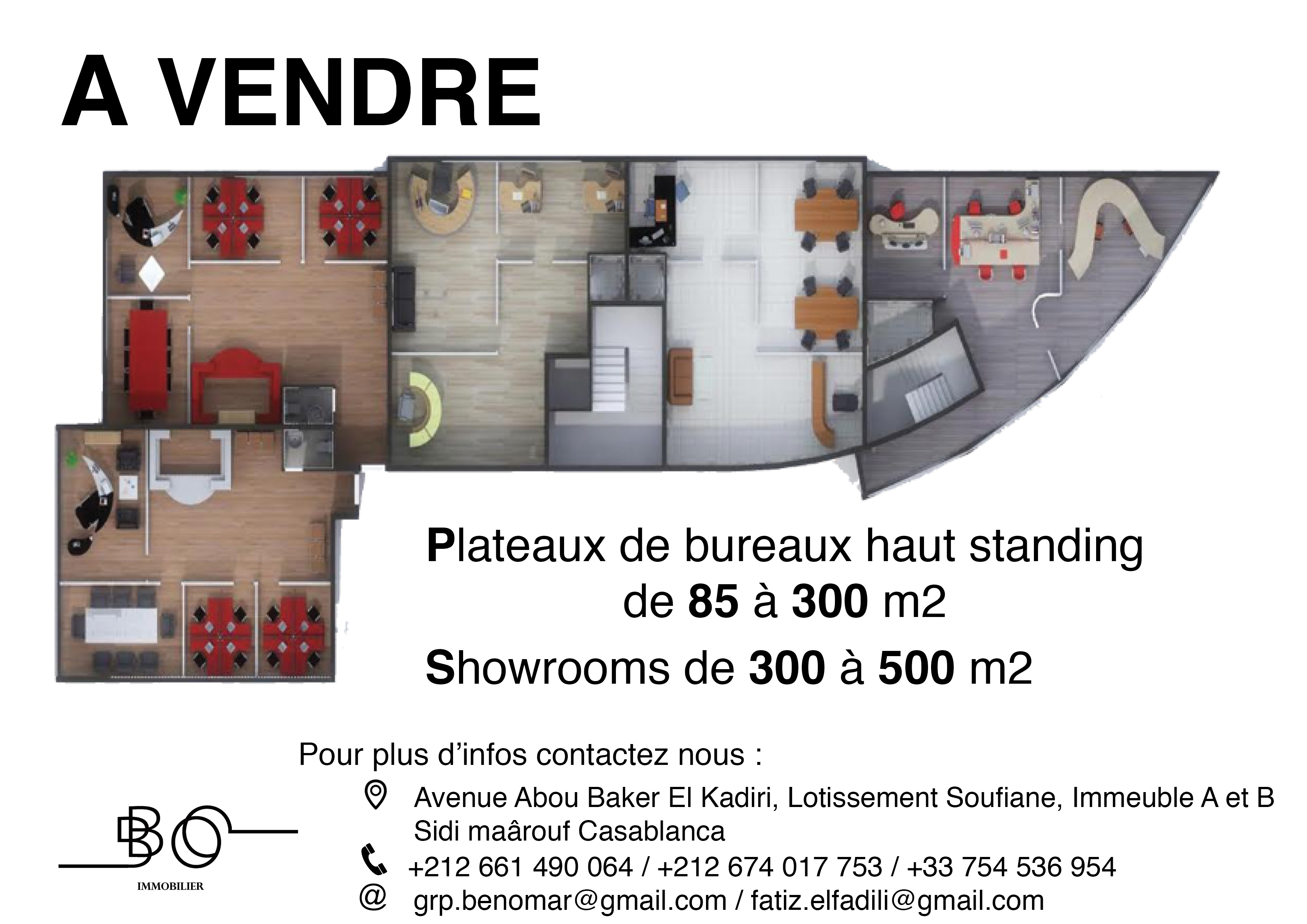 A VENDRE Plateaux de bureau & Showrooms