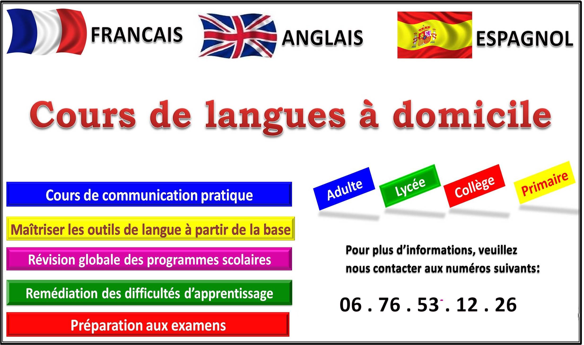 Cours de langues très adaptés à domicile